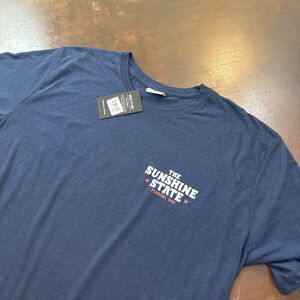 NWT Unisex Where I'm From The Sunshine State Florida USA Crew Neck T-Shirt Blue